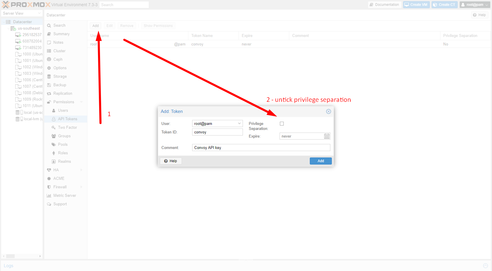 Screenshot of adding a new token dialog