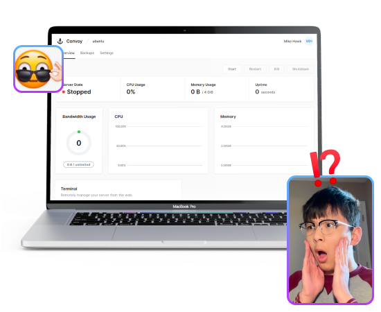 Screenshot of Convoy dashboard with funny reactions from people who are surprised at how great Convoy looks.